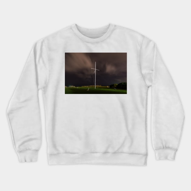 Nighttime Sentinel: Williamstown Flagpole Crewneck Sweatshirt by Rexel99